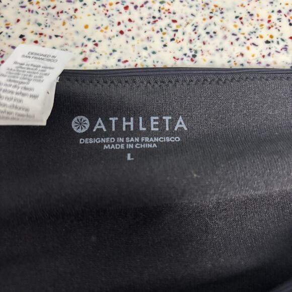 NWT Athleta Women’s Cloudier Black Rib Low Rise Swim Bottom Suit Large New - Picture 3 of 7